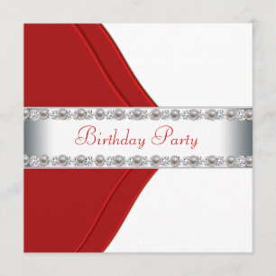 Invitación Elegante partido de cumpleaños de mujeres blancas