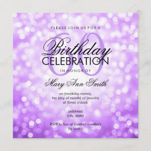 Invitación Elegante partido de cumpleaños número 60 Luces de 
