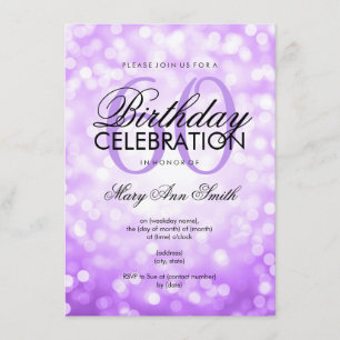 Invitación Elegante partido de cumpleaños número 60 Luces de 