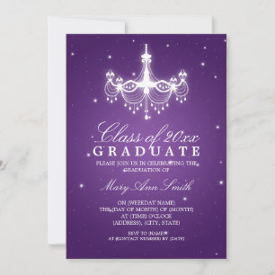 Invitación Elegante Partido de Graduación Clásico Candelier P