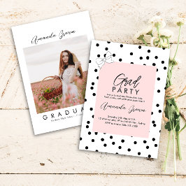 Invitación Elegante Partido de graduación Coquette Bow 2025