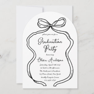 Invitación Elegante Partido de Graduación de Barras y Guiones