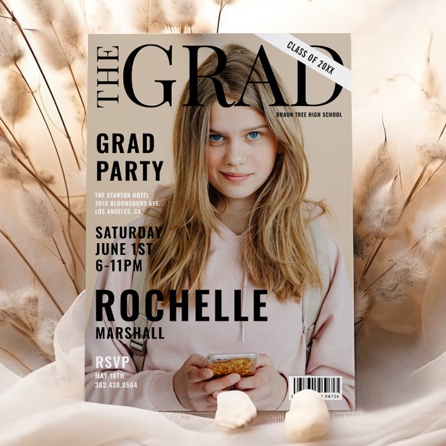 Invitación Elegante Partido de Graduación de Foto de Portada  (Subido por el creador)