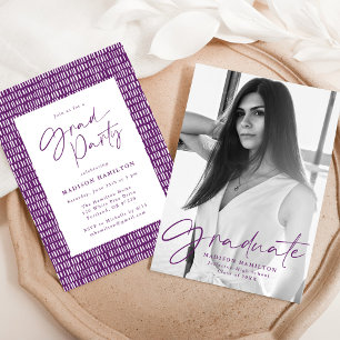 Invitación Elegante Partido de Graduación de Fotografía con G
