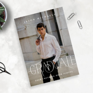 Invitación Elegante Partido de Graduación de Fotografía de Ti