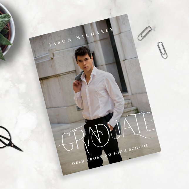 Invitación Elegante Partido de Graduación de Fotografía de Ti (Subido por el creador)