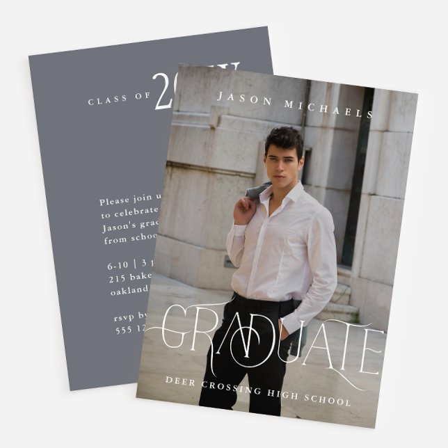 Invitación Elegante Partido de Graduación de Fotografía de Ti (Subido por el creador)