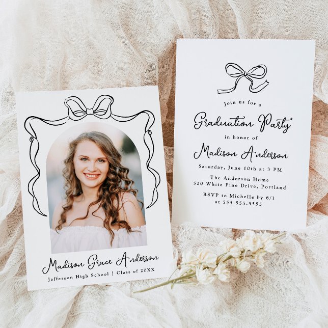 Invitación Elegante Partido de Graduación de Fotografía de Vi (Subido por el creador)