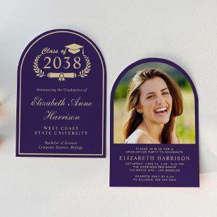 Invitación Elegante Partido de Graduación de Fotografía del A
