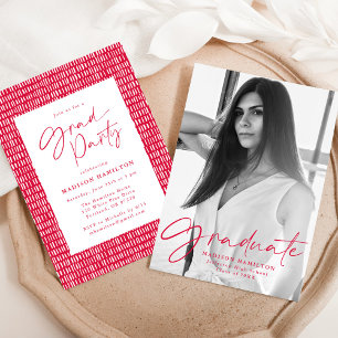 Invitación Elegante Partido de Graduación de Fotografías con