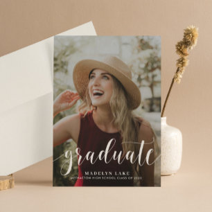 Invitación Elegante Partido de Graduación de Fotografías Vert
