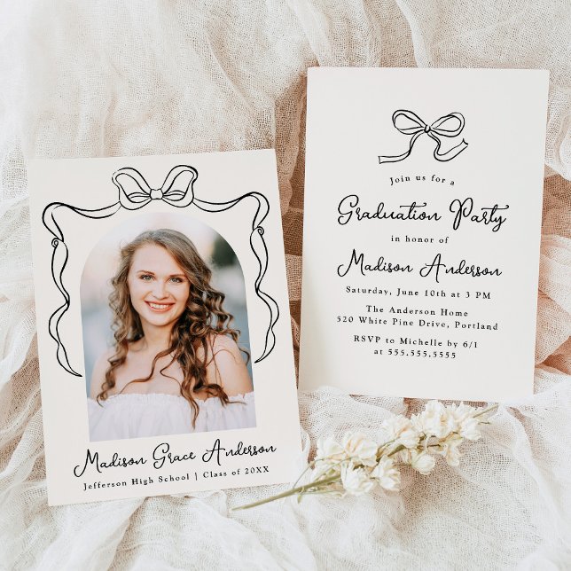 Invitación Elegante Partido de Graduación de Fotografías Vint (Subido por el creador)
