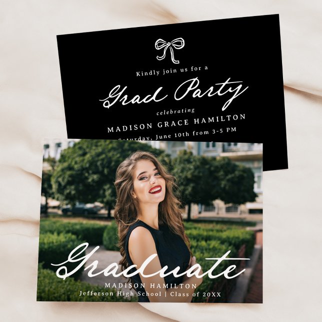 Invitación Elegante Partido de Graduación de Fotografías Vint (Subido por el creador)
