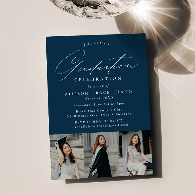 Invitación Elegante partido de graduación de fotos de la Mari (Subido por el creador)