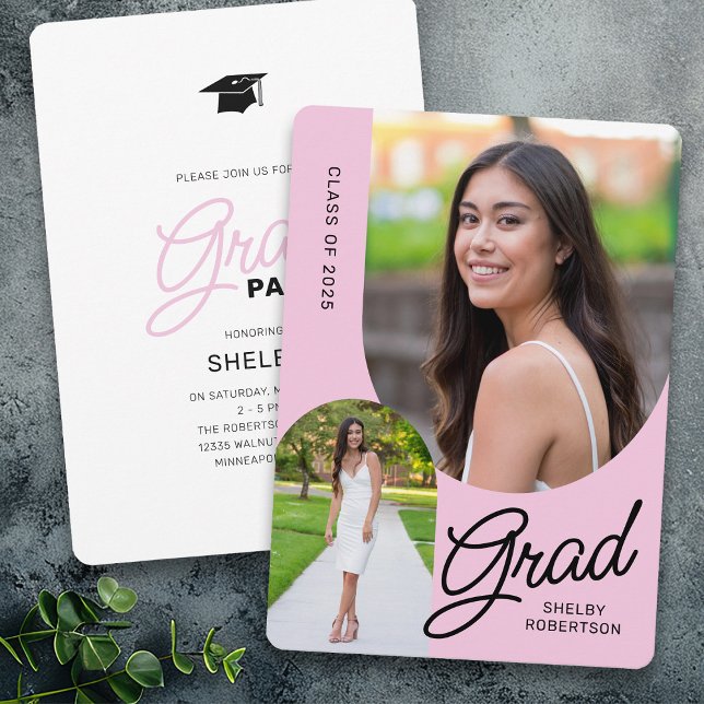 Invitación Elegante Partido de Graduación de Fotos del Arco d (Subido por el creador)