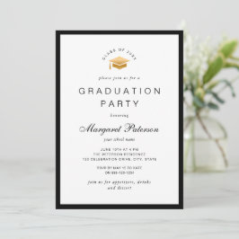 Invitación Elegante Partido de Graduación de Grado Mínimo de