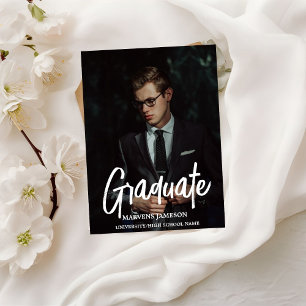 Invitación Elegante Partido de Graduación de Tipografía de Mo
