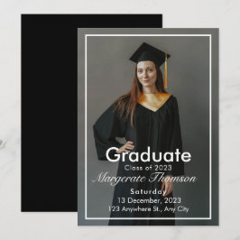 Invitación Elegante Partido de Graduación de Tipografía de Mo