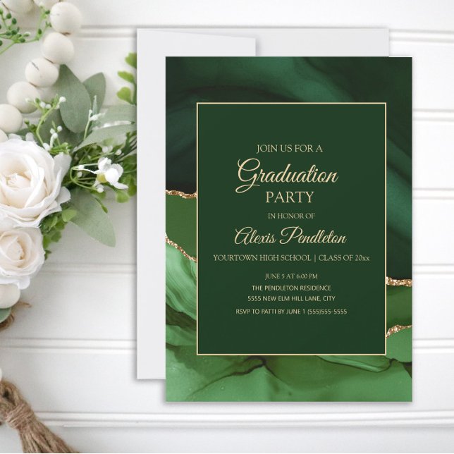 Invitación Elegante Partido de Graduación del Ácido Verde de  (Subido por el creador)