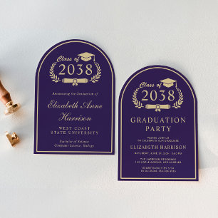 Invitación Elegante Partido de Graduación del Arco de la Univ