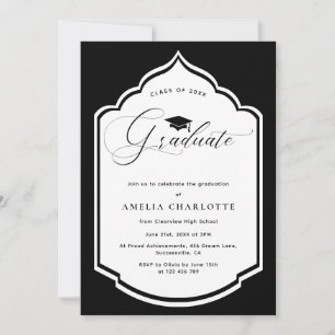 Invitación Elegante Partido de Graduación del Marco Blanco Ne