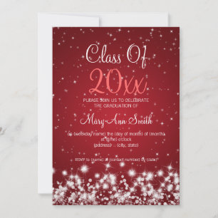 Invitación Elegante Partido de Graduación en Invierno Sparkle