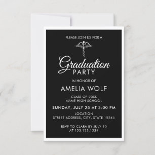 Invitación Elegante Partido de Graduación Farmacéutica del Ca