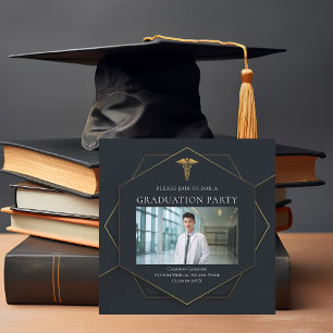 Invitación Elegante Partido de Graduación Fotográfica de Escu