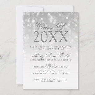 Invitación Elegante Partido de Graduación Luces de Espuma Pla