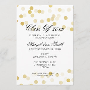 Invitación Elegante Partido de Graduación Luces Purpurinas de
