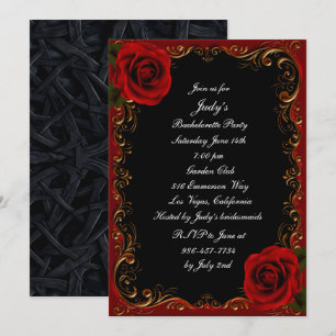 Invitación Elegante partido de la bachillerato de las rosas r