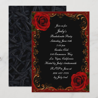 Invitación Elegante partido de la bachillerato de las rosas r