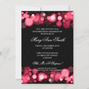 Invitación Elegante Partido de los Años 60 de Invierno Rojo