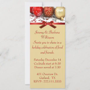 Invitación Elegante Partido de Navidades Largos