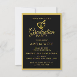 Invitación Elegante Partido Farmacéutico de Oro