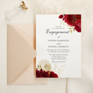 Invitación Elegante partido romántico romántico de compromiso