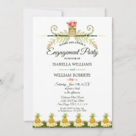 Invitación Elegante partido tropical hawaiano de compromiso d
