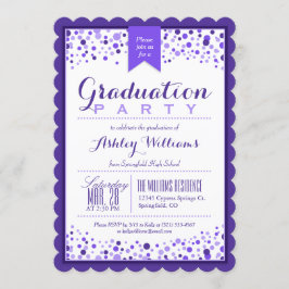 Invitación Elegante partido violeta morado y blanco de gradua
