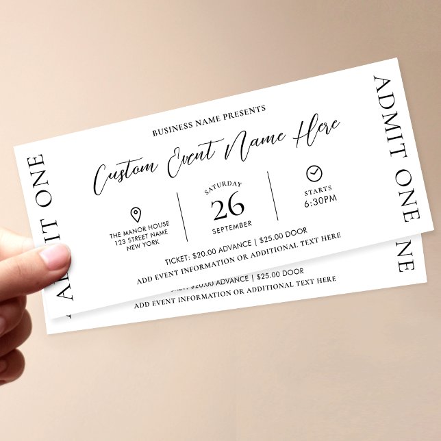 Invitación Elegante pase simple de entrada para eventos de ne (Subido por el creador)