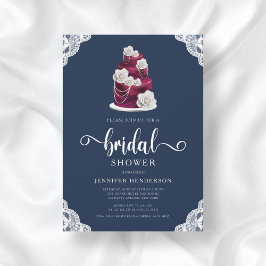 Invitación Elegante Pastel Azul De La Armada Y Ducha Bridal D