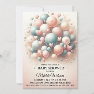 Invitación Elegante Pastel Balloon Bonanza Baby Shower