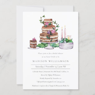 Invitación Elegante pastel de acuarela y ducha de flores