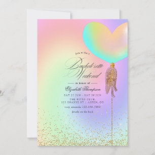 Invitación Elegante Pastel Faux Purpurina Bachelorette Weeken