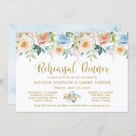 Invitación Elegante Pastel Garden Acuarela Ensayo Cena