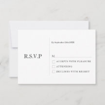 Elegante Pastel Minimal Blanco Moderno Boda RSVP