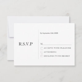 Invitación Elegante Pastel Minimal Blanco Moderno Boda RSVP