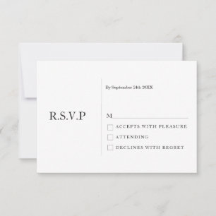Invitación Elegante Pastel Minimal Blanco Moderno Boda RSVP