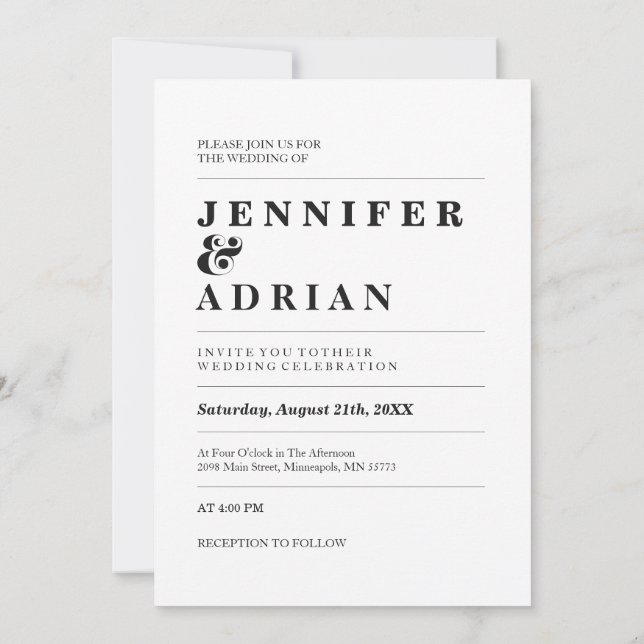 Invitación Elegante Pastel Minimal Blanco Moderno Invita simp (Reverso)