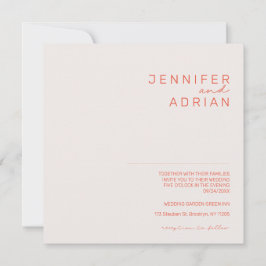 Invitación Elegante Pastel Minimal Blanco y Rojo Moderno Simp