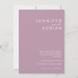 Invitación Elegante Pastel Minimal Púrpura Moderna Boda Simpl